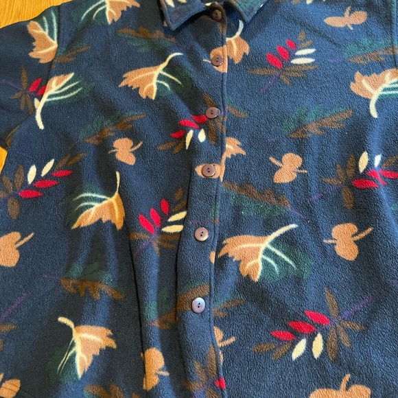 Vintage 1990s Leaves Leaf Fleece Fall Button Sweater / size Xl- A1 - Picture 2 of 11